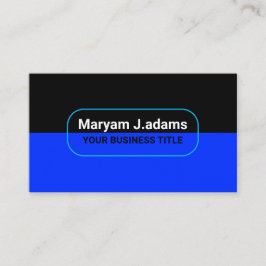 カスタムモダン事業名（qrコード）ブラック&ブルー 名刺