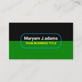 カスタムモダン会社名(qrCode)ブラック&グリーン 名刺