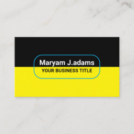 カスタムモダン会社名(qrCode)黒い黄色 名刺