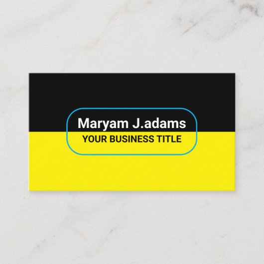 カスタムモダン会社名(qrCode)黒い黄色 名刺 (正面)