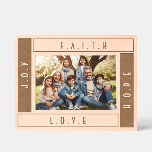 カスタムモダン信仰愛希望と喜びタイポグラフィ レーザー彫刻フレーム