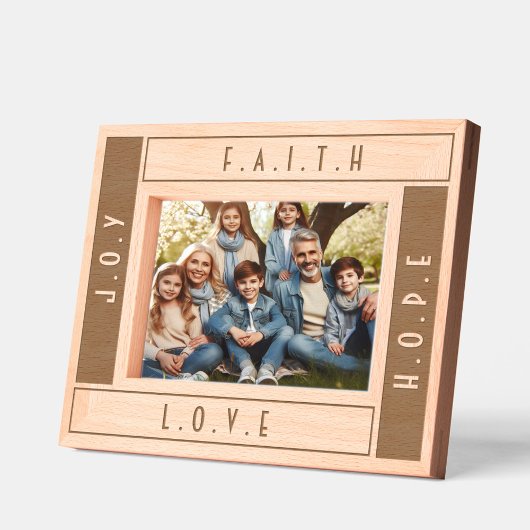 カスタムモダン信仰愛希望と喜びタイポグラフィ レーザー彫刻フレーム
