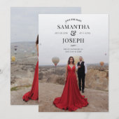 カスタムモダン写真ウェディング セーブザデート (正面/裏面)