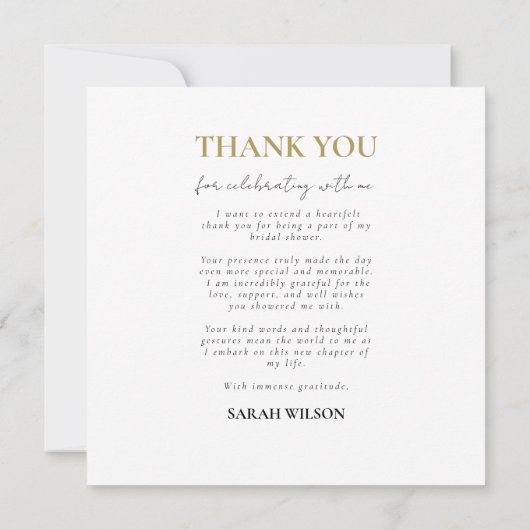 カスタムモダン写真リラックス結婚の感謝 (裏面)