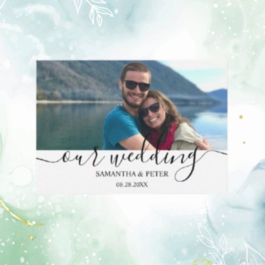 カスタムモダン写真リラックス結婚のGuest Book スタンダードランチョンナプキン