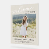 カスタムモダン写真卒業へようこそ アクリルサイン (傾斜)