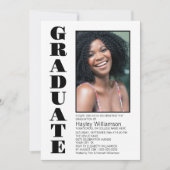 カスタムモダン写真卒業会 招待状 (正面)