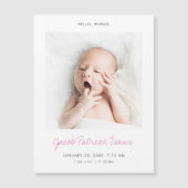 カスタムモダン写真誕生発表磁石 マグネット招待状 (正面)