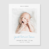 カスタムモダン写真誕生発表磁石 マグネット招待状 (正面)