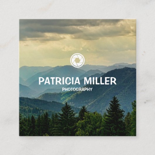 カスタムモダン写真 スクエア名刺 (正面)