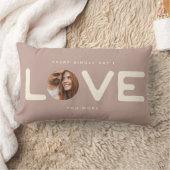 カスタムモダン写真LOVE Valentinesカップル・ギフト ランバークッション (ブランケット)