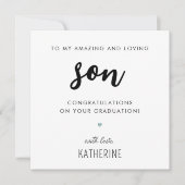 カスタムモダン卒業かわいい息子 カード (正面)