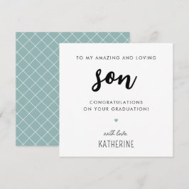 カスタムモダン卒業かわいい息子 カード