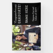 カスタムモダン卒業写真、白黒 横断幕 (縦)