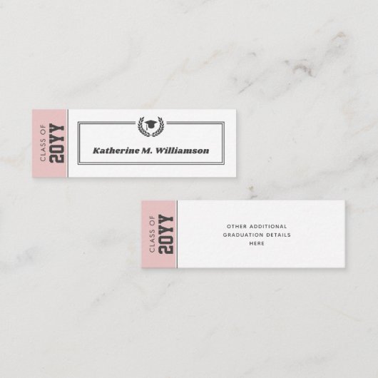 カスタムモダン卒業名カード挿入 コーリングカード (正面/裏面)