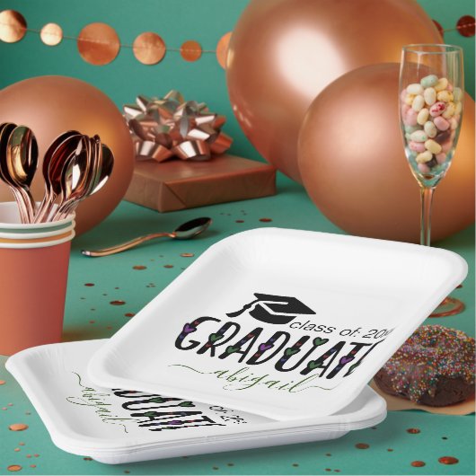 カスタムモダン卒業年級 ペーパープレート (複数)