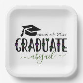 カスタムモダン卒業年級 ペーパープレート (正面)