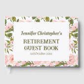 カスタムモダン可愛いピンクのフローラ ゲストブック (正面)