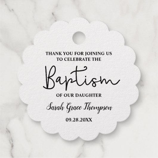 カスタムモダン台詞の名前ベビーガール洗礼金ゴールド フェイバータグ (裏面)