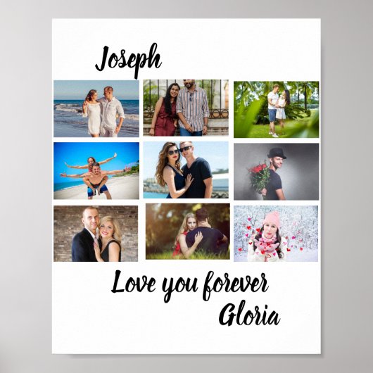 カスタムモダン周年記念9フォトコラージュ ポスター (正面)