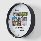 カスタムモダン周年記念9フォトコラージュ 壁時計 (傾斜)