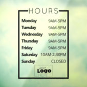 カスタムモダン営業時間店舗ウィンドウの固定 ウィンドウサイン (シート3)