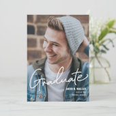 カスタムモダン大学院写真パーティー 招待状 (スタンド正面)