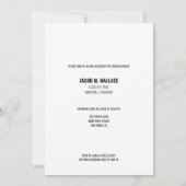 カスタムモダン大学院写真パーティー 招待状 (裏面)