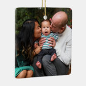 カスタムモダン家族の写真クリスマス セラミックオーナメント (右)
