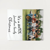 カスタムモダン家族の写真 タペストリー (正面(横))