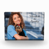 カスタムモダン家族ラブペットドッグパーソナライズド フォトブロック (正面)