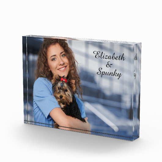 カスタムモダン家族ラブペットドッグパーソナライズド フォトブロック (右)