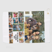 カスタムモダン家族14写真コラージュテンプレート ゴルフタオル (横)