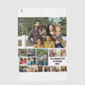 カスタムモダン家族14写真コラージュテンプレート ゴルフタオル (正面)