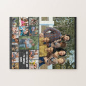 カスタムモダン家族14写真コラージュテンプレート ジグソーパズル (横)