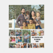カスタムモダン家族14写真コラージュテンプレート フリースブランケット (正面)