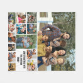 カスタムモダン家族14写真コラージュテンプレート フリースブランケット (正面(横))