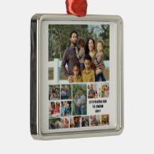 カスタムモダン家族14写真コラージュテンプレート メタルオーナメント (右)