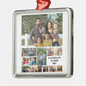 カスタムモダン家族14写真コラージュテンプレート メタルオーナメント (左)