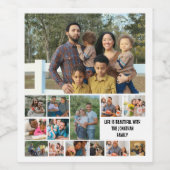 カスタムモダン家族14写真コラージュテンプレート ワインラベル (シングルラベル)