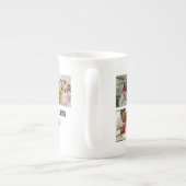 カスタムモダン家族7フォトコラージュテンプレート ボーンチャイナマグカップ (裏面)