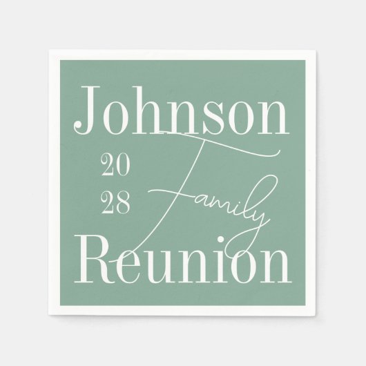 カスタムモダン懇親会パーティーセージグリーン スタンダードカクテルナプキン (正面)