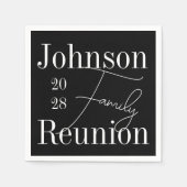 カスタムモダン懇親会パーティー白黒 スタンダードカクテルナプキン (正面)