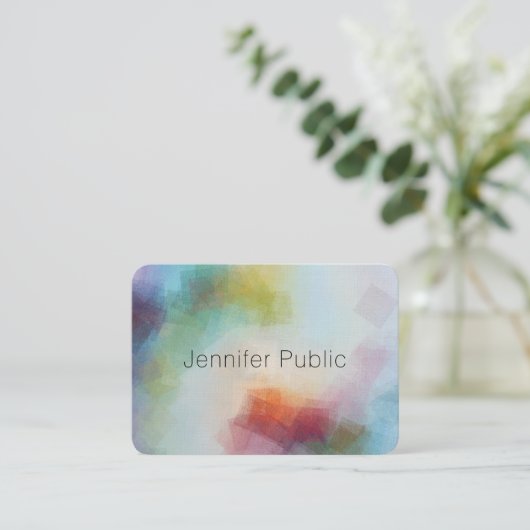 カスタムモダン抽象芸術プロフェッショナルエレガント 名刺 (スタンド正面)