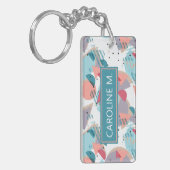 カスタムモダン抽象芸術幾何お尻50sパターン キーホルダー (正面左)