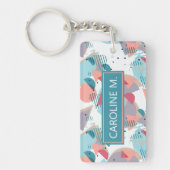 カスタムモダン抽象芸術幾何お尻50sパターン キーホルダー (正面)