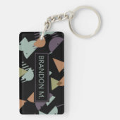 カスタムモダン抽象芸術幾何お尻50sパターン キーホルダー (裏面)
