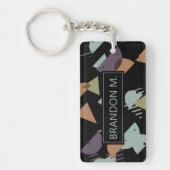 カスタムモダン抽象芸術幾何お尻50sパターン キーホルダー (正面)