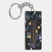 カスタムモダン抽象芸術幾何お尻50sパターン キーホルダー (正面左)