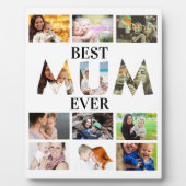 カスタムモダン最高のMum Ever 12写真コラージュ フォトプラーク (正面)